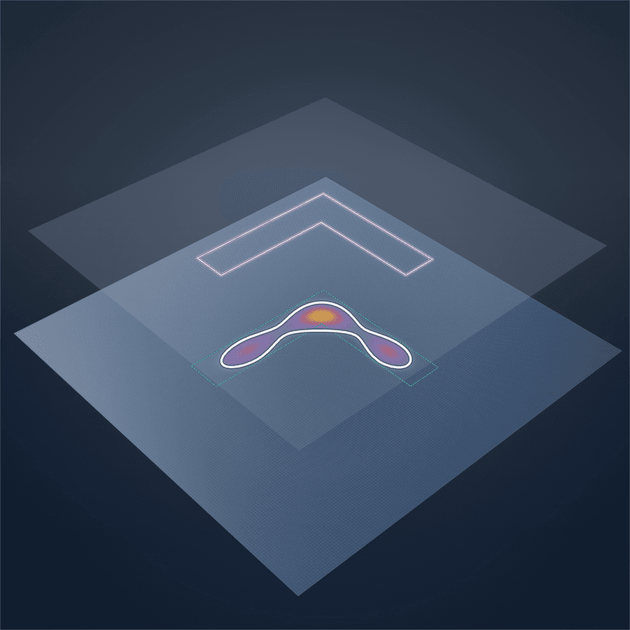 Non-OPC — silicon print misses the mask target